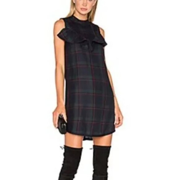 Revolve x Suno Ruffle Tunic Dress Wool/Silk Size 0 Made in USA - Picture 1 of 16